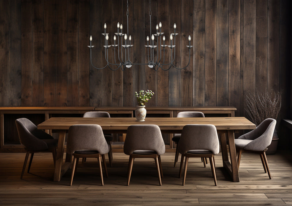 Linear Chandelier Z-Lite 352-56L-MB Matte Black Allistair 16 Light Linear Chandelier Z-Lite