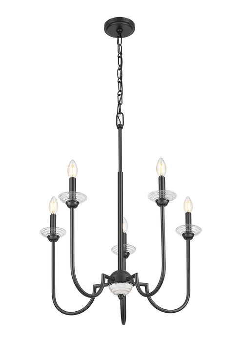 Chandelier Z-Lite 352-5MB Matte Black Allistair 5 Light Chandelier Z-Lite