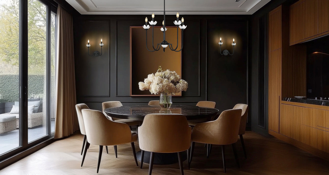 Chandelier Z-Lite 352-5MB Matte Black Allistair 5 Light Chandelier Z-Lite