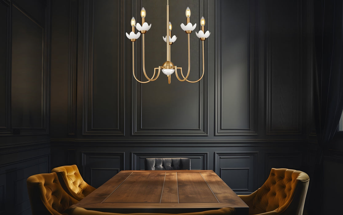 Chandelier Z-Lite 352-5MGLD Modern Gold Allistair 5 Light Chandelier Z-Lite