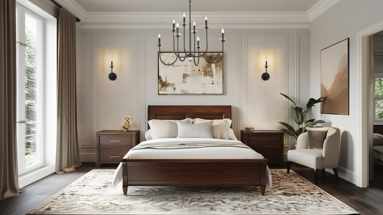 Chandelier Z-Lite 352-8MB Matte Black Allistair 8 Light Chandelier Z-Lite