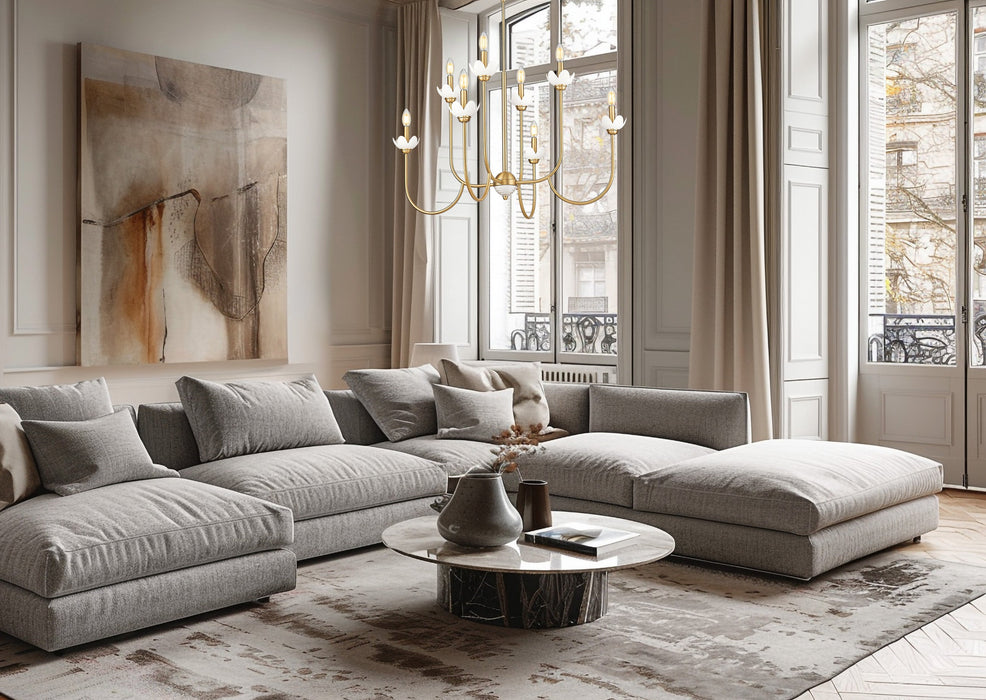 Chandelier Z-Lite 352-8MGLD Modern Gold Allistair 8 Light Chandelier Z-Lite