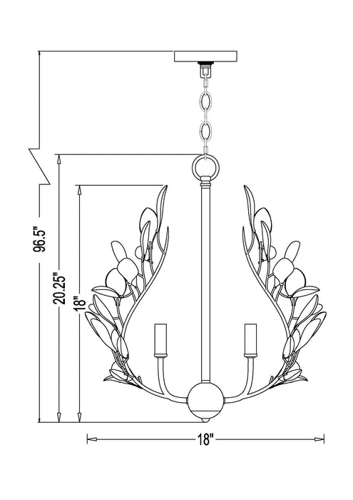Chandelier Z-Lite 353-18MGLD Modern Gold Claudine 4 Light Chandelier Z-Lite