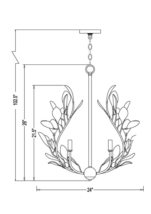 Chandelier Z-Lite 353-24MGLD Modern Gold Claudine 5 Light Chandelier Z-Lite