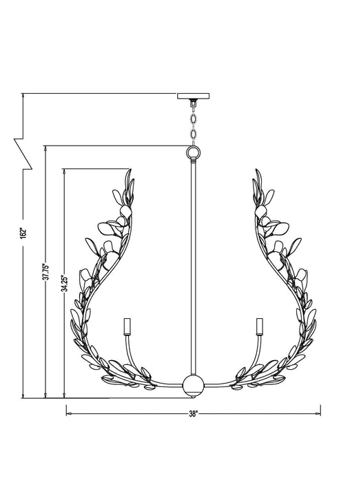 Chandelier Z-Lite 353-38MGLD Modern Gold Claudine 8 Light Chandelier Z-Lite