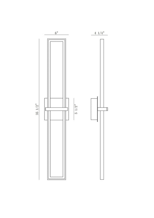 Eurofase 45724-015 Bordo 36" Matte Black LED Outdoor Wall Light