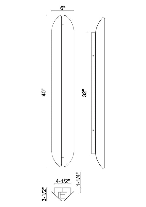 Eurofase 49015-010 Inntra 40" Damascus Brass LED Outdoor Wall Light