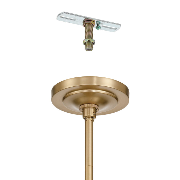 Chandelier Thesis 207343A Presley 56 inch 2 light Champagne Gold Linear Chandelier with Clear Glass Drops and White Linen Shades THESIS