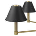 Chandelier Thesis 207333A Mcgill 40 inch 6 light Natural Brass Chandelier with Matte Black and Gold Metal Shades THESIS