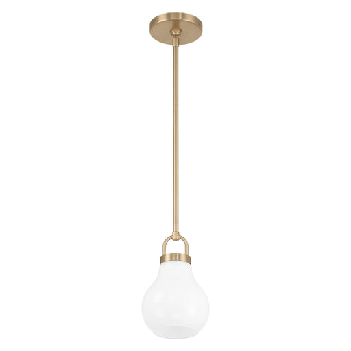 Pendant Light Thesis 207653A Mansfield 6 inch 1 light Champagne Gold Pendant Light with Opal Glass Shade THESIS