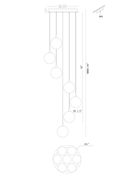 Eurofase 48930-017 Iissa 21" Gold-Black Mix LED Chandelier