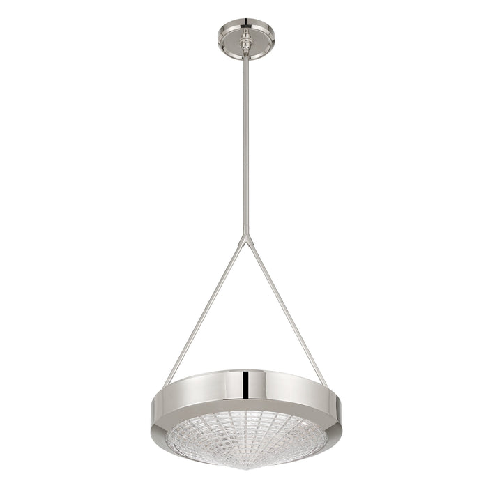 Pendant Light Thesis 207428A Agate 15 inch 3 light Polished Nickel Pendant Light with Clear Holophane Glass Shade THESIS