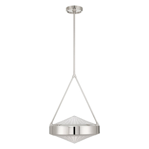 Pendant Light Thesis 207428A Agate 15 inch 3 light Polished Nickel Pendant Light with Clear Holophane Glass Shade THESIS