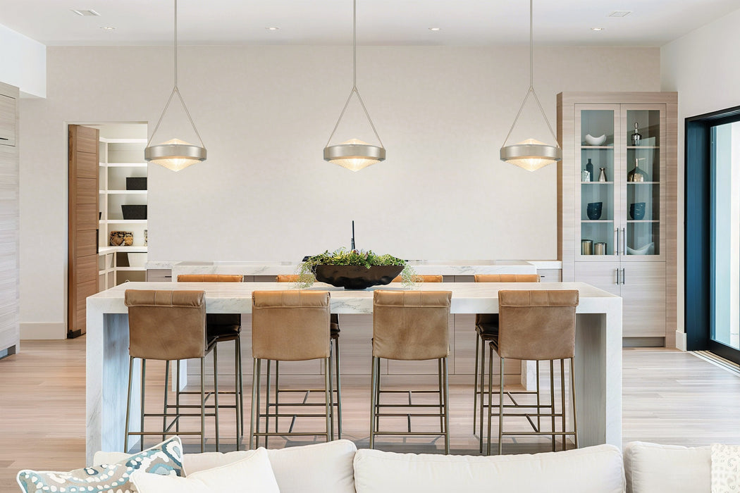 Pendant Light Thesis 207428A Agate 15 inch 3 light Polished Nickel Pendant Light with Clear Holophane Glass Shade THESIS