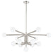 Chandelier Thesis 207349A Stockholm 40 inch 13 light Polished Nickel Chandelier with Opal Glass Shades THESIS