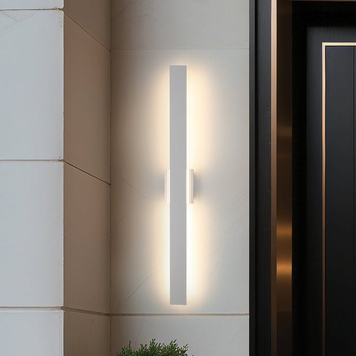 Exterior Wall Sconce Thesis 207718A Jacks 48 inch Textured White 5CCT LED Exterior Wall Sconce THESIS