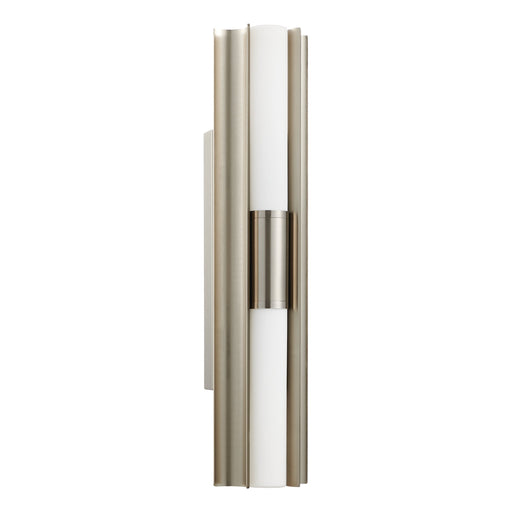 Vanity Light Thesis 207627A Colton 24 inch 2 light Brushed Nickel 5CCT LED Vanity Light with Etched Opal Glass Shades THESIS