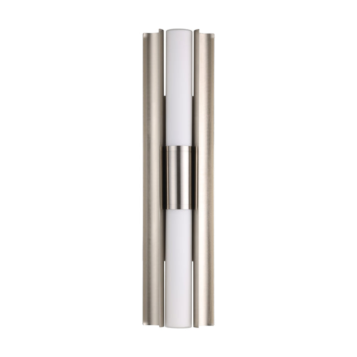 Vanity Light Thesis 207627A Colton 24 inch 2 light Brushed Nickel 5CCT LED Vanity Light with Etched Opal Glass Shades THESIS