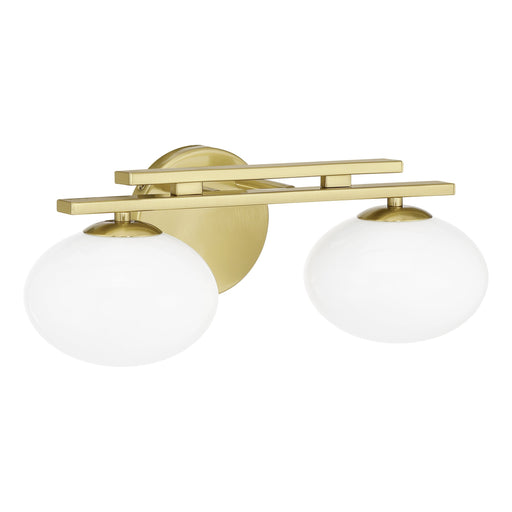 Vanity Light Thesis 207383A Julep 16 inch 2 light Brushed Gold Vanity Light with Opal Glass Shades THESIS