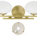 Vanity Light Thesis 207383A Julep 16 inch 2 light Brushed Gold Vanity Light with Opal Glass Shades THESIS