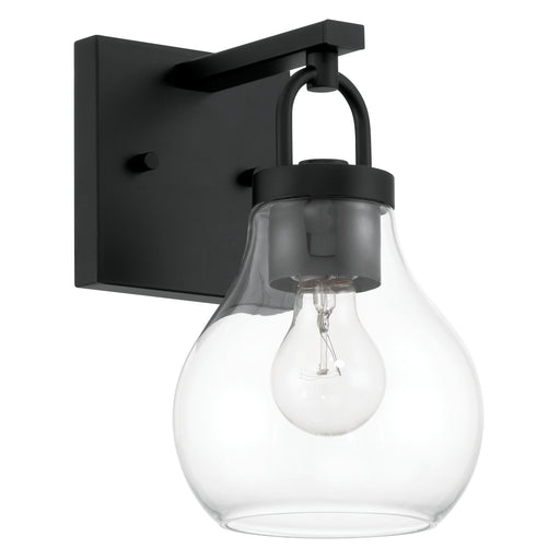 Vanity Light Thesis 207634A Mansfield 6 inch 1 light Matte Black Vanity Light with Clear Glass Shade THESIS