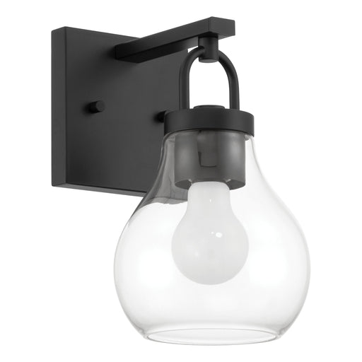 Vanity Light Thesis 207634A Mansfield 6 inch 1 light Matte Black Vanity Light with Clear Glass Shade THESIS