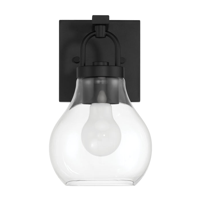 Vanity Light Thesis 207634A Mansfield 6 inch 1 light Matte Black Vanity Light with Clear Glass Shade THESIS