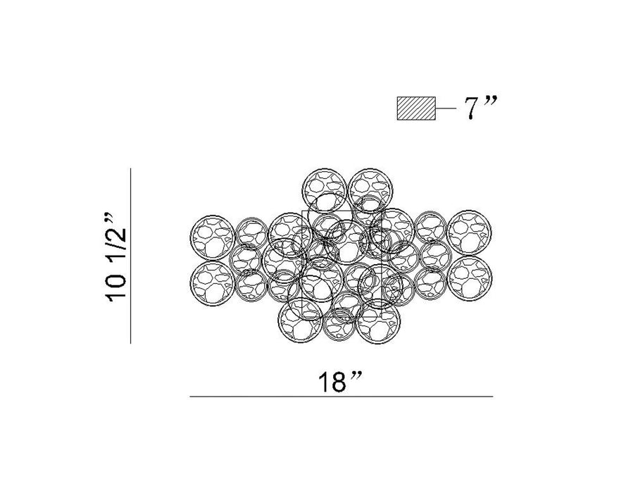 Eurofase 45452-017 Trento 18" Matte Silver Wall Sconce