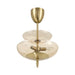 Convertible Pendant Thesis 207784A Fiorello 14 inch 3 light Brushed Gold Convertible Pendant with Smoked Amber Glass Shades THESIS