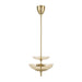 Convertible Pendant Thesis 207784A Fiorello 14 inch 3 light Brushed Gold Convertible Pendant with Smoked Amber Glass Shades THESIS