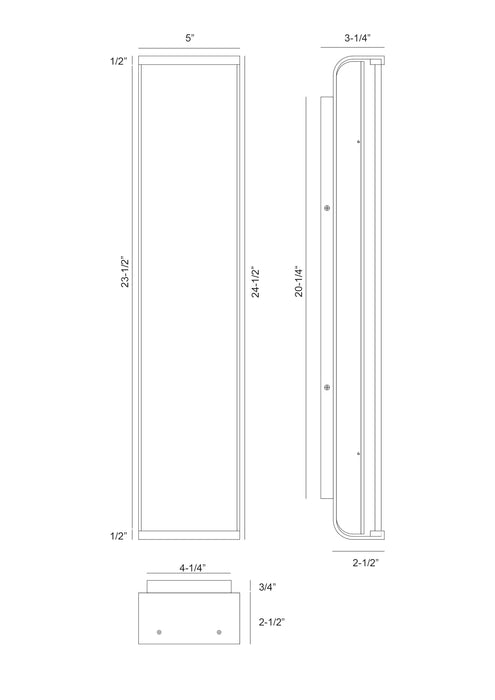 Eurofase 50112-012 Dulton 24" Matte Black LED Outdoor Wall Light