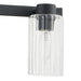 Vanity Light Thesis 207043A Bedminster 30 inch 4 light Matte Black Vanity Light with Clear Ribbed Glass Shades THESIS