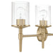 Vanity Light Thesis 207695A Andrea 32 inch 4 light Champagne Gold Vanity Light with Clear Ribbed Glass Shades THESIS
