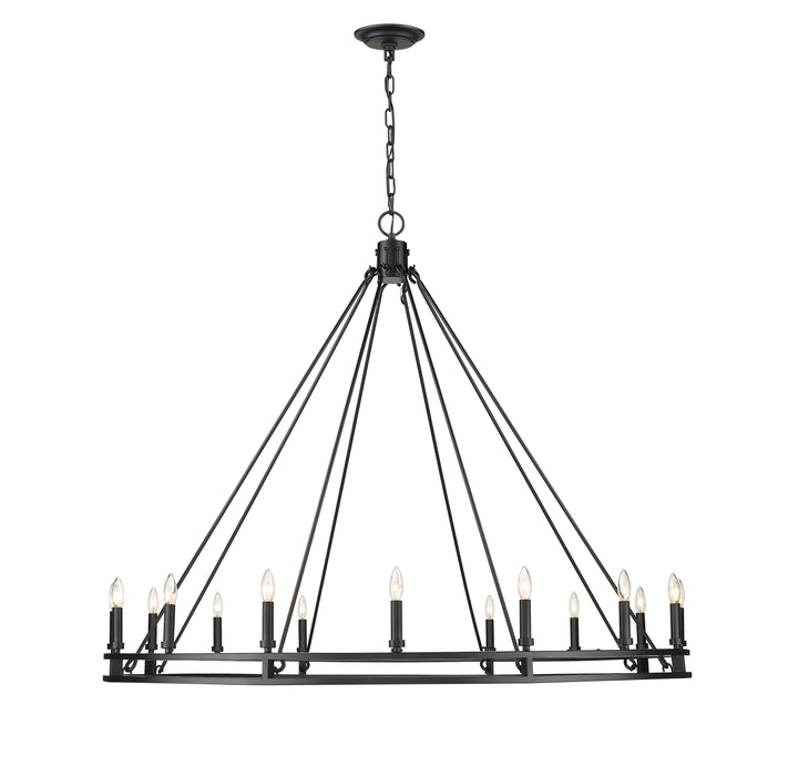 Chandelier Z-Lite 4005-16MB Matte Black Dennison 16 Light Chandelier Z-Lite