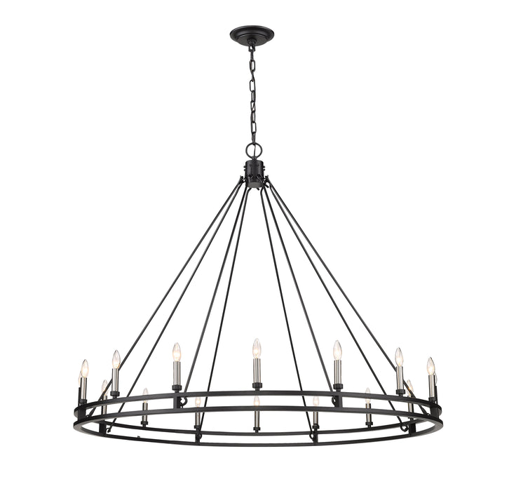 Chandelier Z-Lite 4005-16MB Matte Black Dennison 16 Light Chandelier Z-Lite