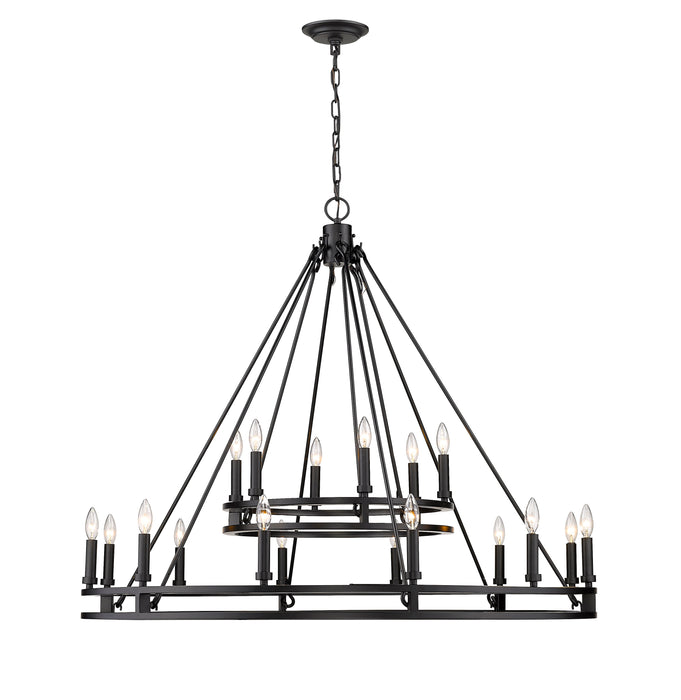 Chandelier Z-Lite 4005-18MB Matte Black Dennison 18 Light Chandelier Z-Lite
