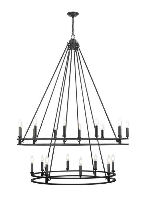Chandelier Z-Lite 4005-20MB Matte Black Dennison 20 Light Chandelier Z-Lite