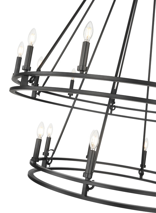 Chandelier Z-Lite 4005-20MB Matte Black Dennison 20 Light Chandelier Z-Lite