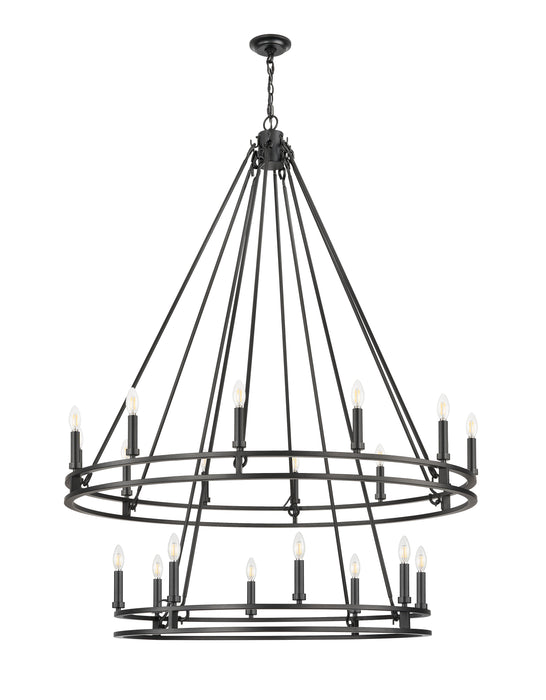 Chandelier Z-Lite 4005-20MB Matte Black Dennison 20 Light Chandelier Z-Lite