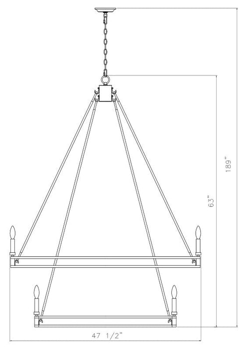 Chandelier Z-Lite 4005-20SBR Signature Brass Dennison 20 Light Chandelier Z-Lite
