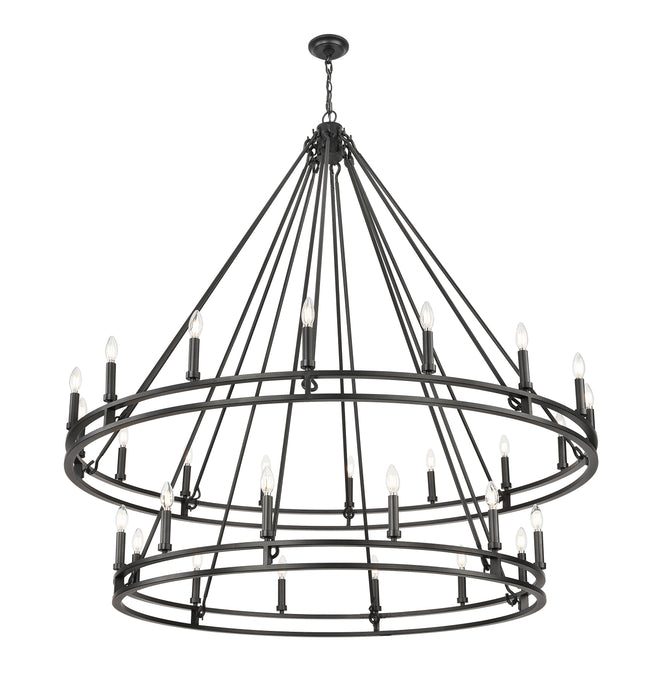 Chandelier Z-Lite 4005-28MB Matte Black Dennison 28 Light Chandelier Z-Lite