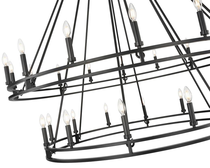 Chandelier Z-Lite 4005-28MB Matte Black Dennison 28 Light Chandelier Z-Lite