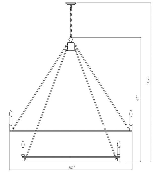 Chandelier Z-Lite 4005-28MB Matte Black Dennison 28 Light Chandelier Z-Lite