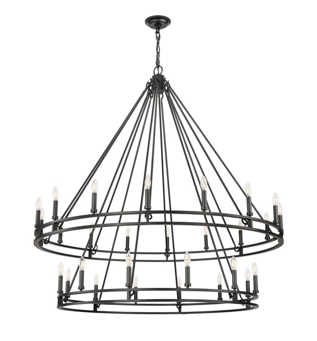 Chandelier Z-Lite 4005-28MB Matte Black Dennison 28 Light Chandelier Z-Lite