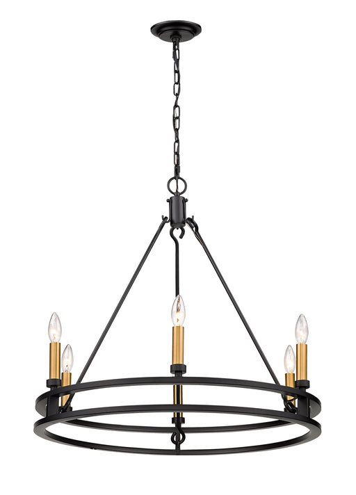 Chandelier Z-Lite 4005-6MB Matte Black Dennison 6 Light Chandelier Z-Lite