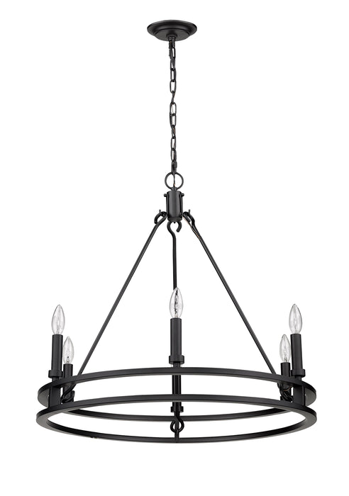 Chandelier Z-Lite 4005-6MB Matte Black Dennison 6 Light Chandelier Z-Lite