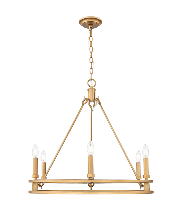 Chandelier Z-Lite 4005-6SBR Signature Brass Dennison 6 Light Chandelier Z-Lite