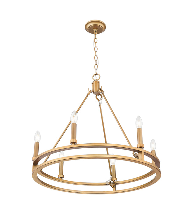 Chandelier Z-Lite 4005-6SBR Signature Brass Dennison 6 Light Chandelier Z-Lite