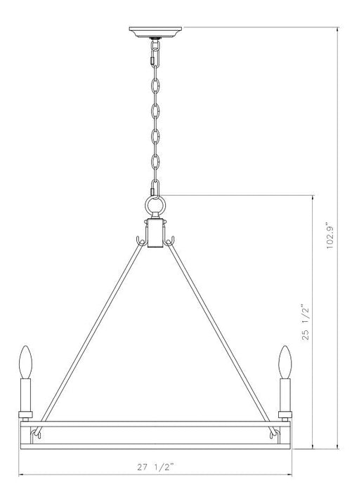 Chandelier Z-Lite 4005-6SBR Signature Brass Dennison 6 Light Chandelier Z-Lite