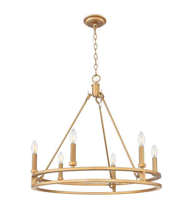 Chandelier Z-Lite 4005-6SBR Signature Brass Dennison 6 Light Chandelier Z-Lite